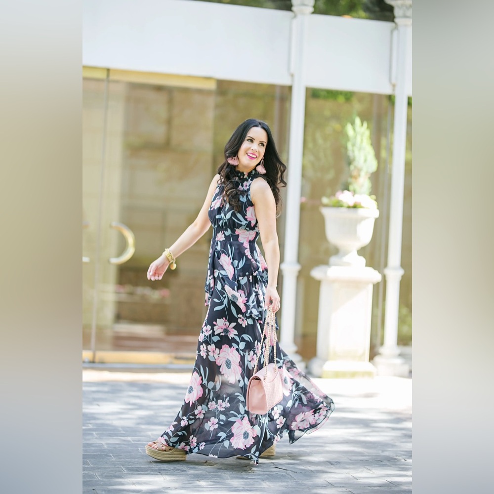 Eliza J Floral Maxi Dress size 2